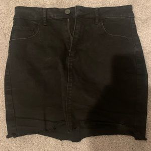 Garage black denim skirt